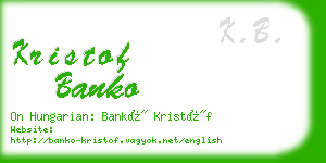 kristof banko business card